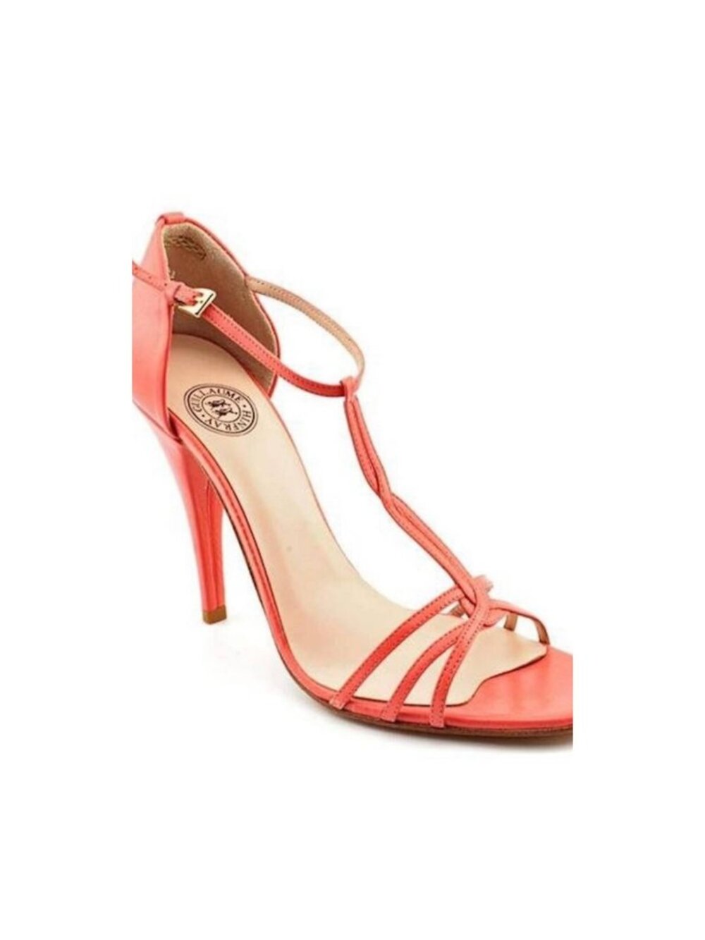 Guillaume Hinfray Bouffette Coral Leather T-Strap Sandals Italy
